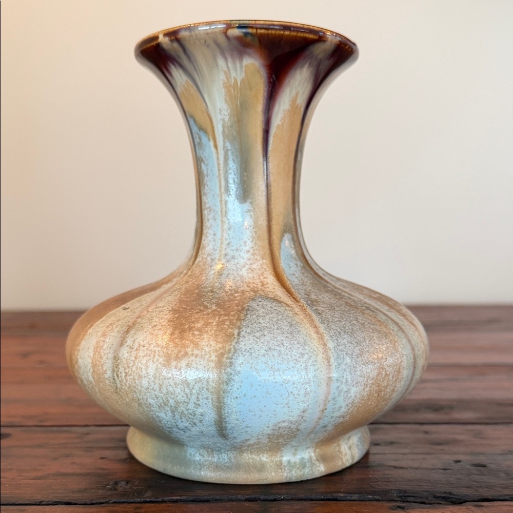 Vintage Belgium Art Pottery Drip-Glaze Vase.